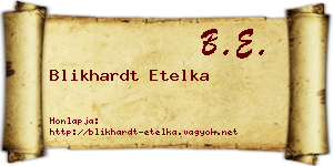 Blikhardt Etelka névjegykártya